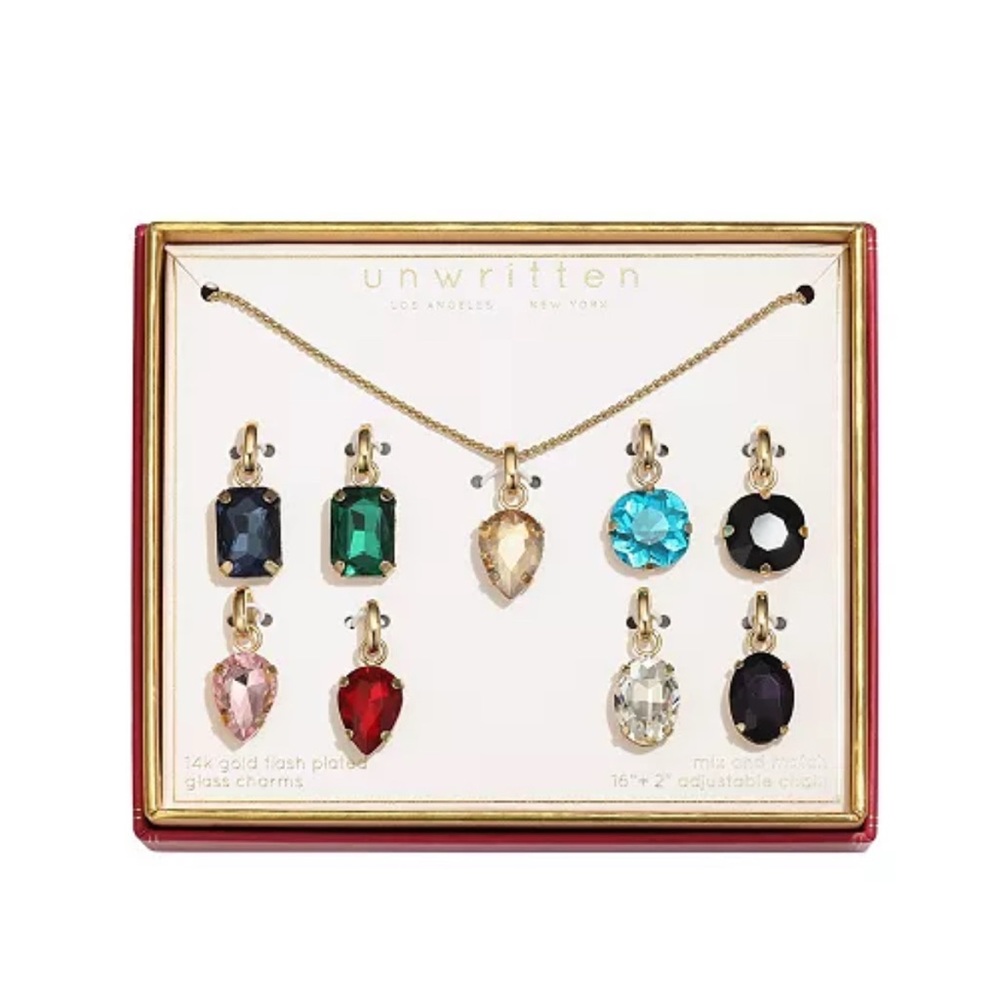 - Unwritten 14K Gold Plated Necklace and Pendant Jewelry set